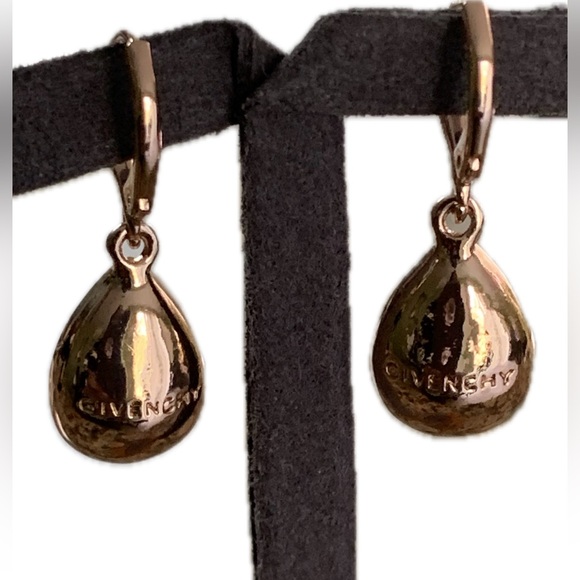 Givenchy Rose Gold Plated and Crystals Teardrop Earrings - Picture 4 of 5